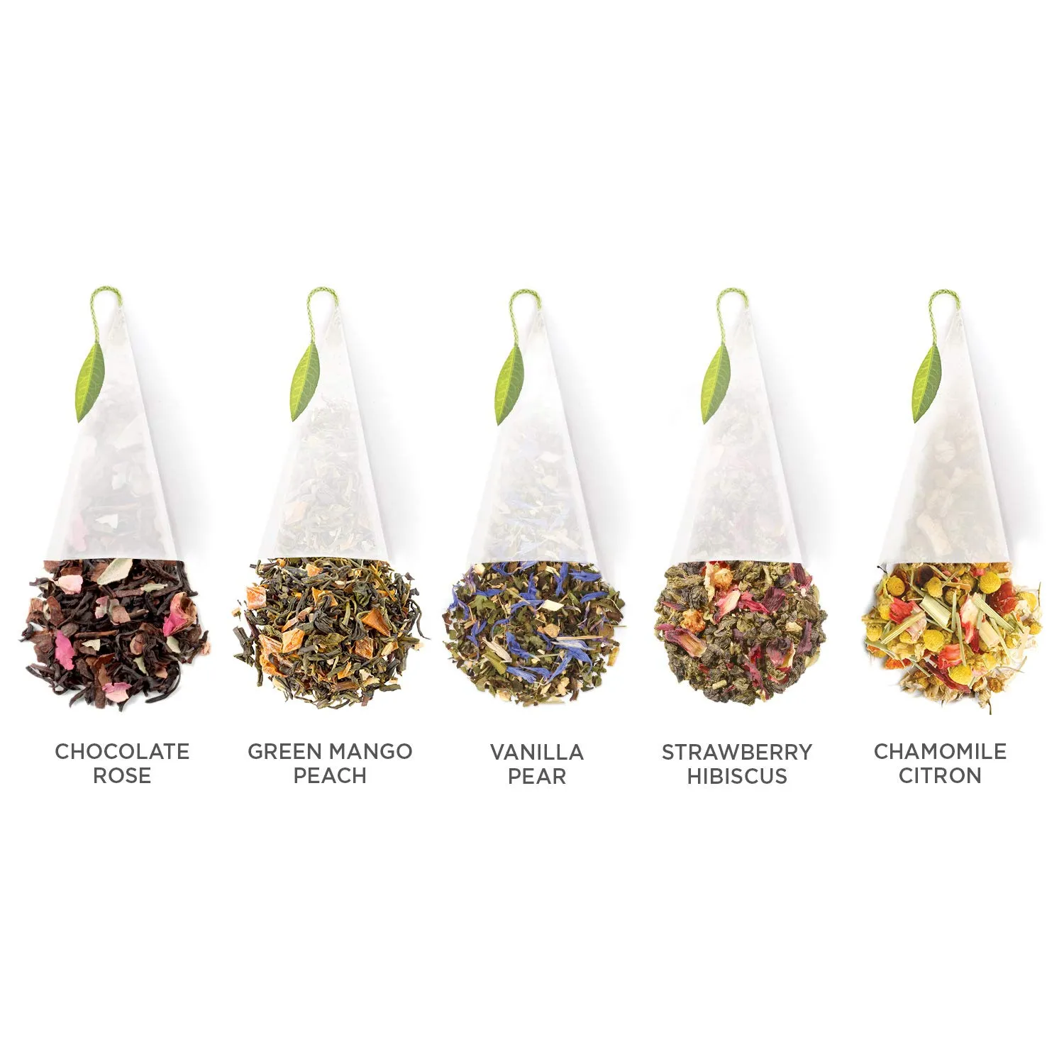 Tea Forte Jardin 3-Piece Mother's Day Tea Gift Set with Rose Pink Cafe Cup with Lid, Tea Tray and 10 Assorted 2 of Each Variety Organic Handcrafted Pyramid Infuser Tea Bags