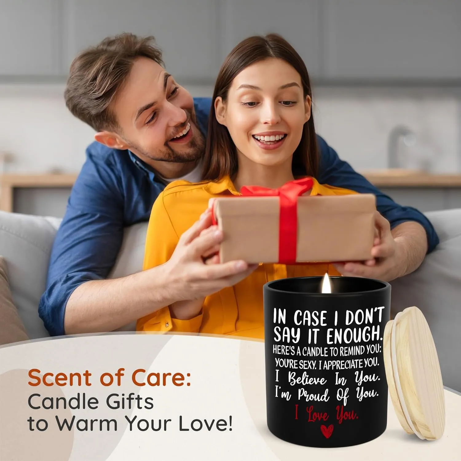TEEZWONDER Anniversary Wedding Gifts for Women Men - Long Lasting Vanilla Lavender Candle 10 Oz - Birthday Romantic Gifts for Him Her, Girlfriend Boyfriend Birthday Gift Ideas, Gift for Husband Wife