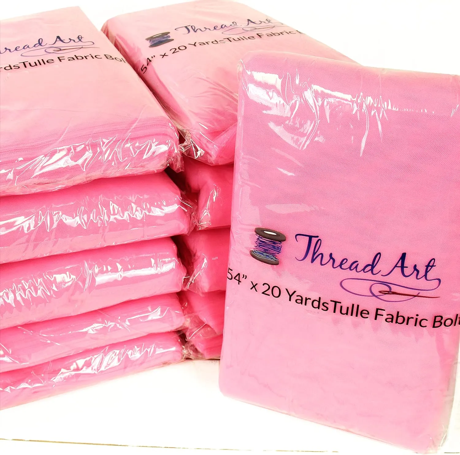 Threadart Premium Soft Tulle Bolt - 54" by 20 Yards (60 ft) Fabric - For Wedding, Parties, Costumes, and Decoration - Ivory