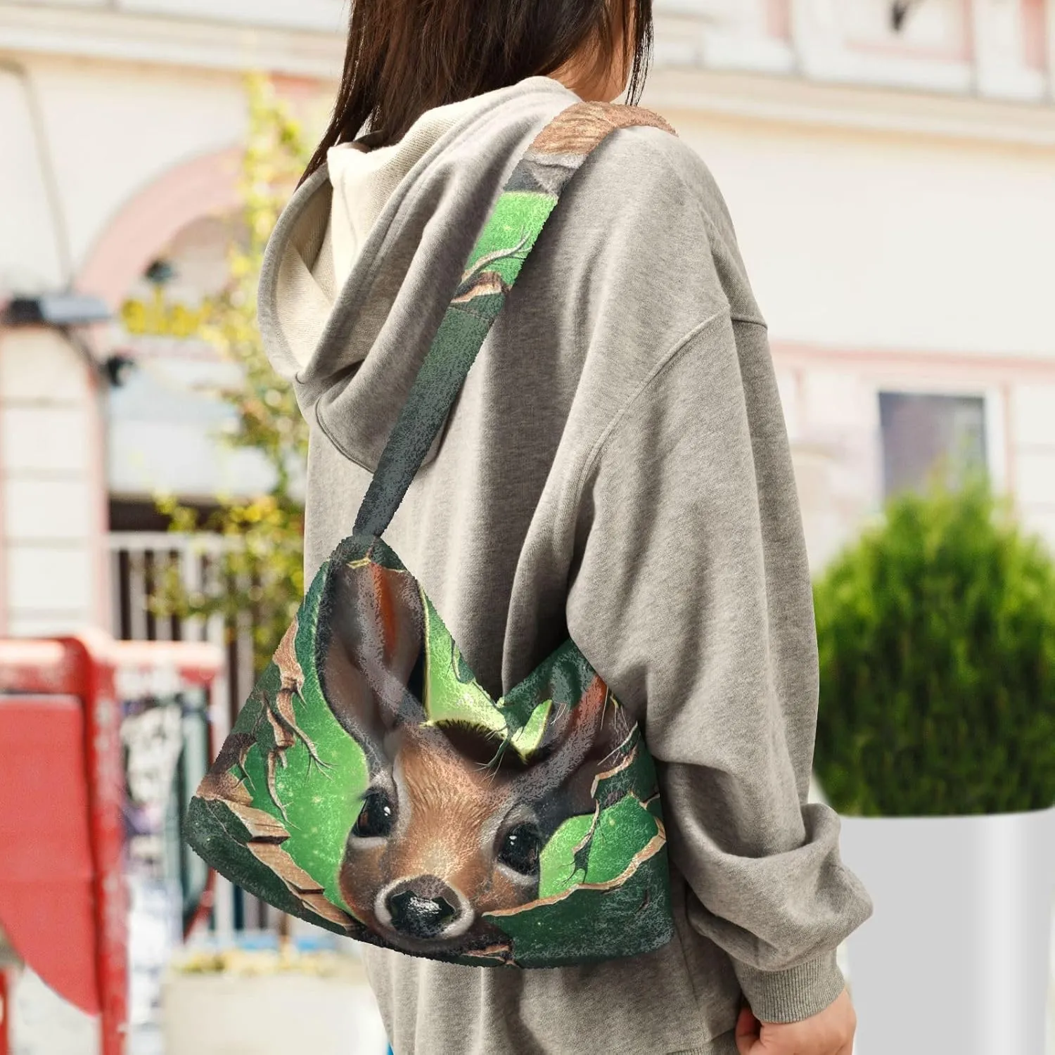 Tig and Reflection Women Plush Shoulder Bag, Womens Shoulder Tote Bag, Handbags for Women Shoulder Bag