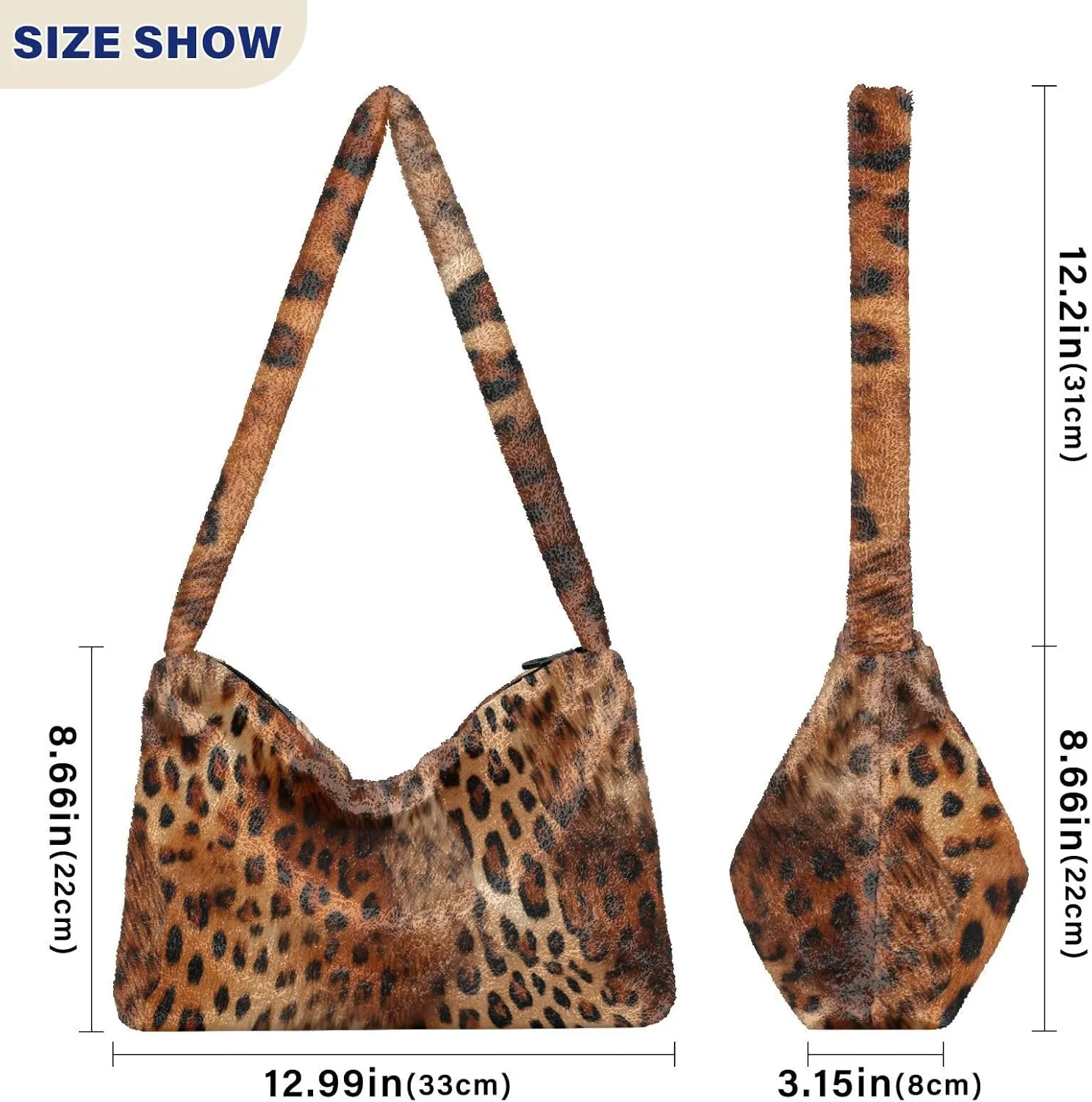 Tig and Reflection Women Plush Shoulder Bag, Womens Shoulder Tote Bag, Handbags for Women Shoulder Bag