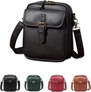Tojoyride Crossbody Bag Urvashi Crossbody Bag Vintage Crossbody Purse for Women Travel Shoulder Bags Leather Bag(Black)
