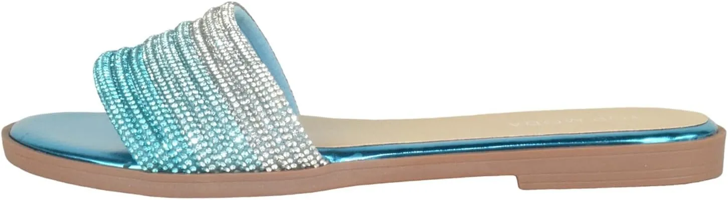 TOP Moda Shoes Women Formal/Casual Flip Flops Sandals Bling Rhinestone Slides Multi Straps GRAND-56