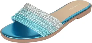 TOP Moda Shoes Women Formal/Casual Flip Flops Sandals Bling Rhinestone Slides Multi Straps GRAND-56