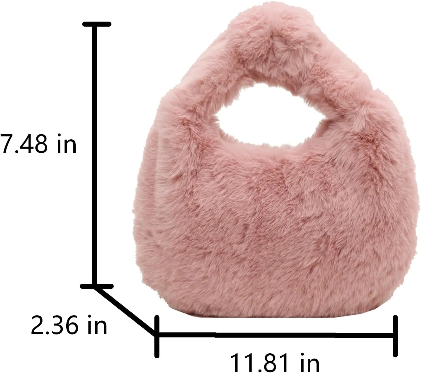 Tote Fluffy Bag Faux Fur Purses for Women Plush Handbag Cute Purse For Autumn And Winter