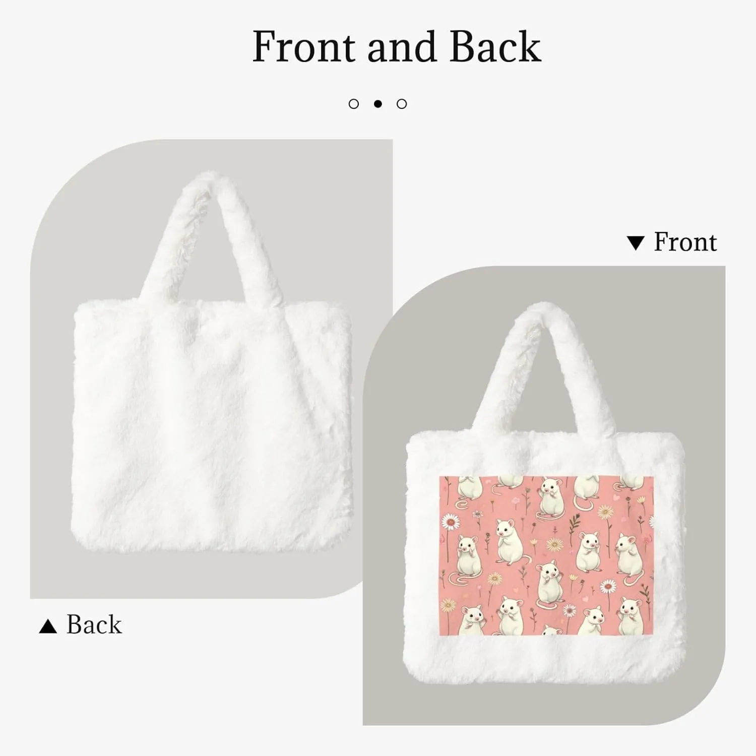 Tote Fluffy Bag Faux Fur Purses for Women Plush Handbag Cute Purse for Autumn Winter
