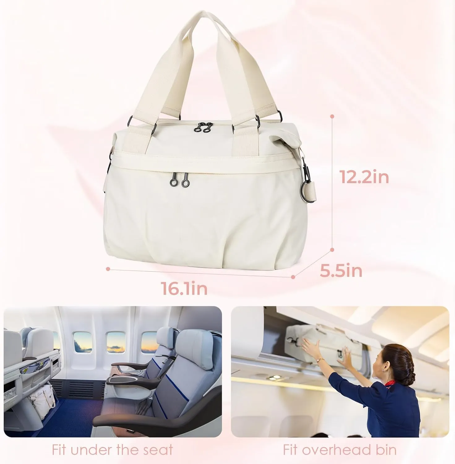 Travel Duffel Bag Carry on Bags for Airplanes Personal Item Bag Weekender Overnight Bag for Women and Men