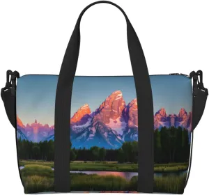 Travel Duffle Bag Weekender Bag Carry On Tote Bag Sport Gym Bag for Women Men grand teton national park Print