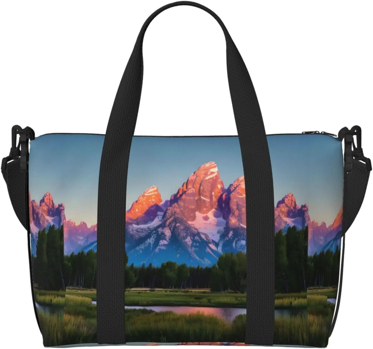 Travel Duffle Bag Weekender Bag Carry On Tote Bag Sport Gym Bag for Women Men grand teton national park Print
