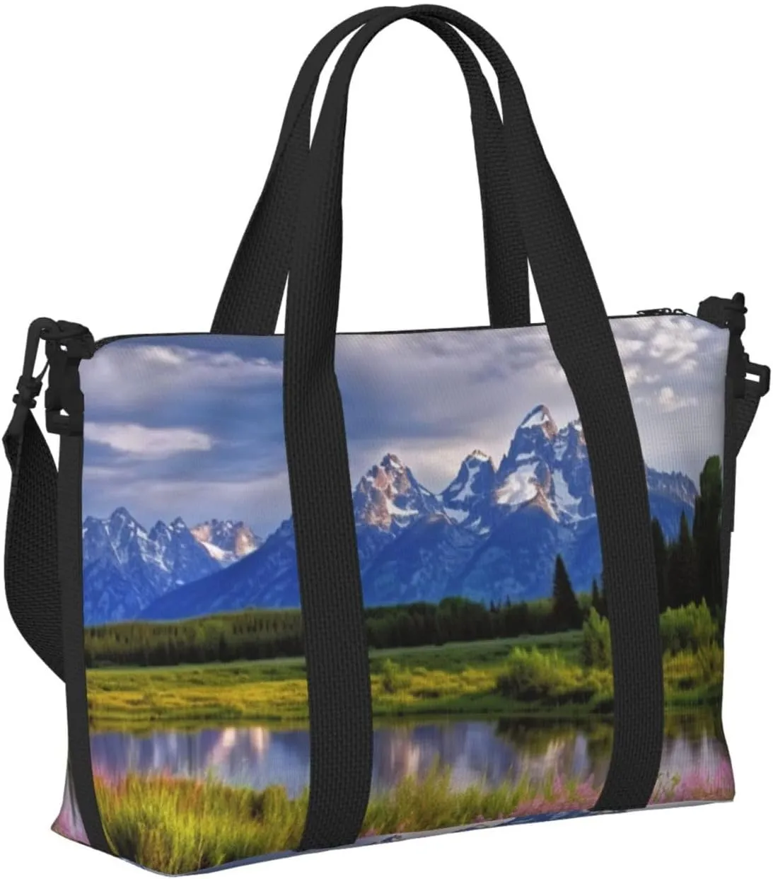 Travel Duffle Bag Weekender Bags for Men Women Adjustable Large Capacity Weekender Overnight Bag Carry On Tote Bags Waterproof Sport Gym Bag for Travel Yoga, Grand Teton National Park, One Size
