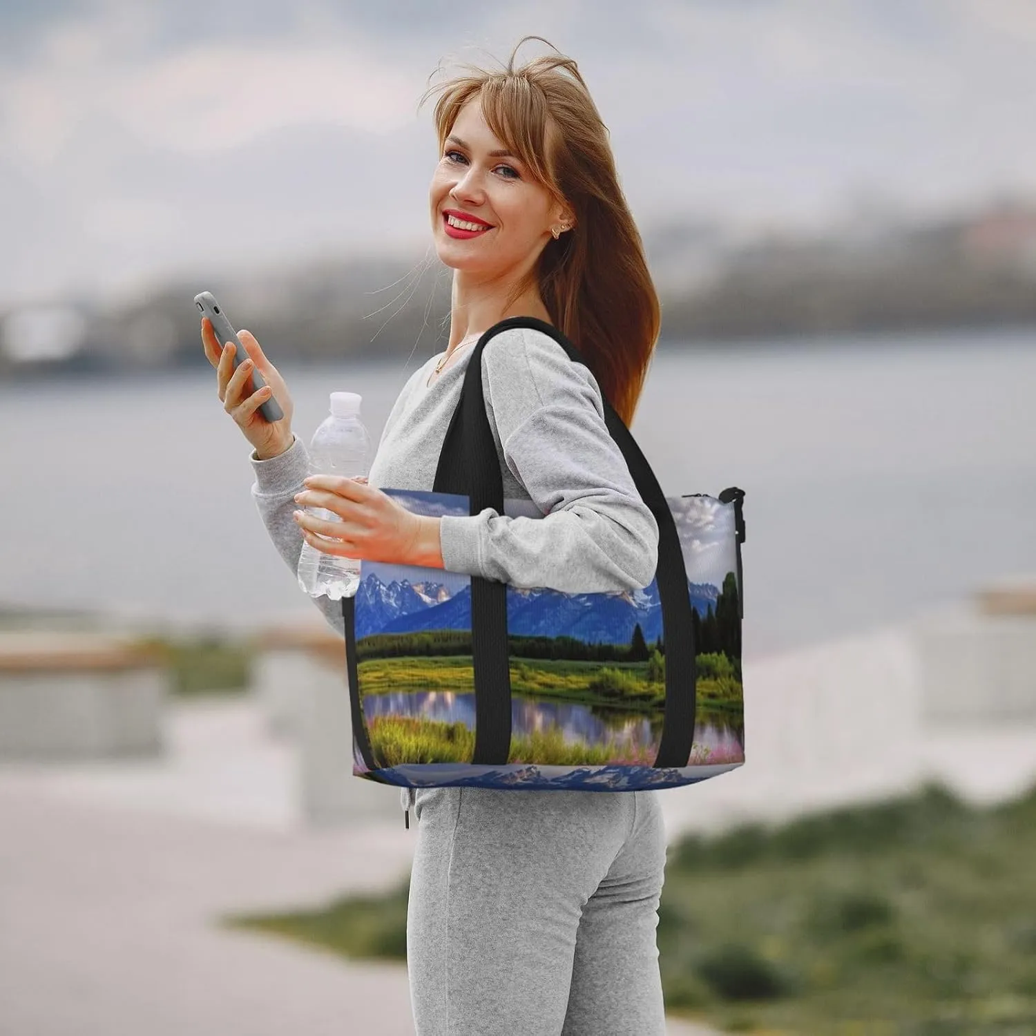 Travel Duffle Bag Weekender Bags for Men Women Adjustable Large Capacity Weekender Overnight Bag Carry On Tote Bags Waterproof Sport Gym Bag for Travel Yoga, Grand Teton National Park, One Size