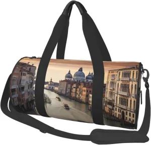 Travel Duffle Bag Weekender Bags For Men Women With Shoe Compartment Large Capacity Weekender Overnight Bag Grand Canal Carry On Tote Bags Sport Gym Bag For Travel Yoga