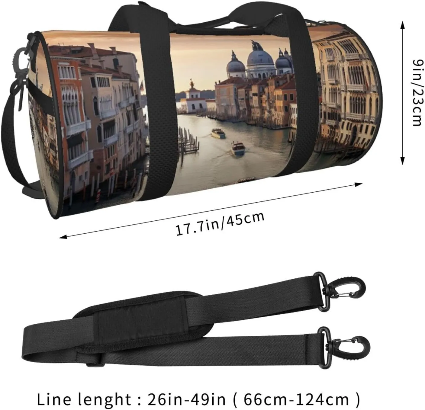 Travel Duffle Bag Weekender Bags For Men Women With Shoe Compartment Large Capacity Weekender Overnight Bag Grand Canal Carry On Tote Bags Sport Gym Bag For Travel Yoga
