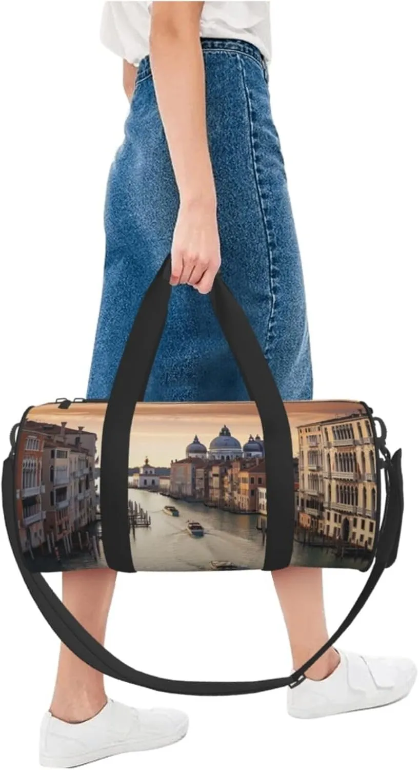 Travel Duffle Bag Weekender Bags For Men Women With Shoe Compartment Large Capacity Weekender Overnight Bag Grand Canal Carry On Tote Bags Sport Gym Bag For Travel Yoga