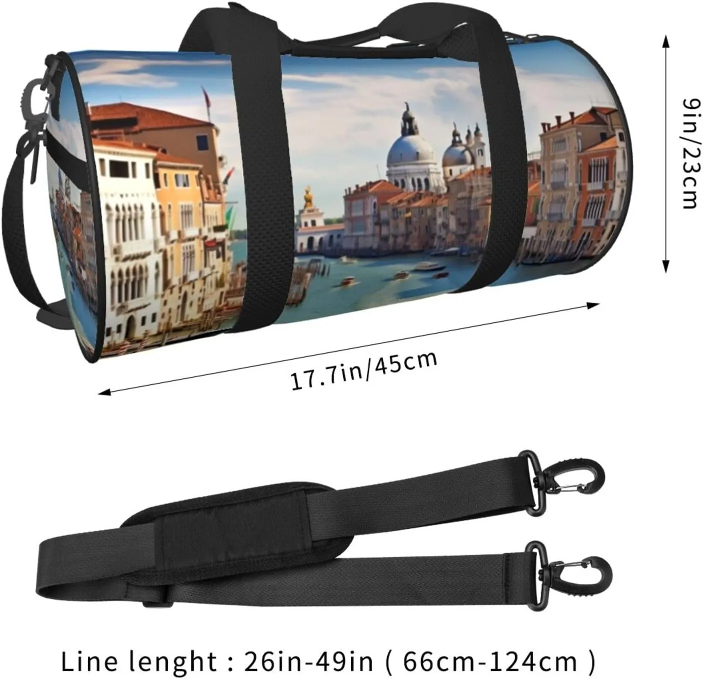 Travel Duffle Bag Weekender Bags For Men Women With Shoe Compartment Large Capacity Weekender Overnight Bag Grand Canal In Italy Carry On Tote Bags Sport Gym Bag For Travel Yoga