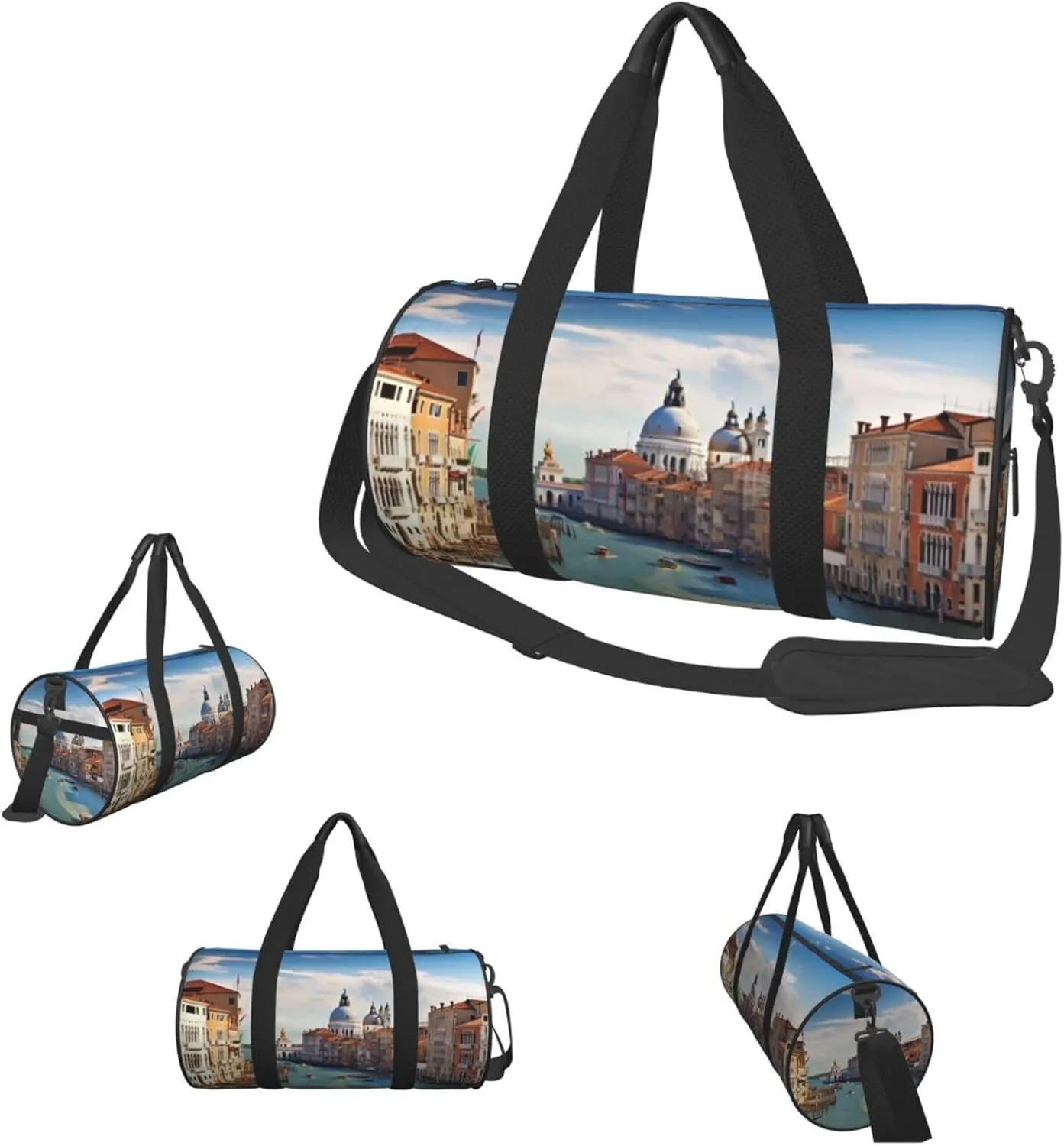 Travel Duffle Bag Weekender Bags For Men Women With Shoe Compartment Large Capacity Weekender Overnight Bag Grand Canal In Italy Carry On Tote Bags Sport Gym Bag For Travel Yoga