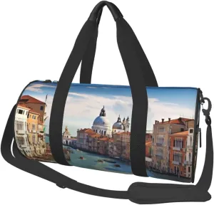 Travel Duffle Bag Weekender Bags For Men Women With Shoe Compartment Large Capacity Weekender Overnight Bag Grand Canal In Italy Carry On Tote Bags Sport Gym Bag For Travel Yoga