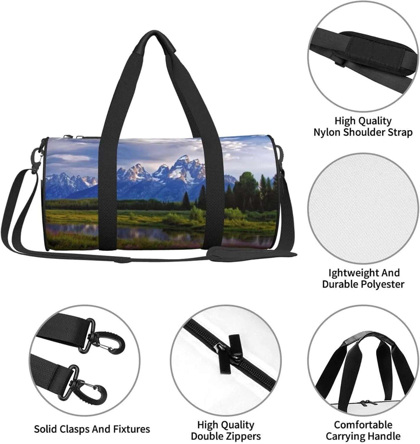 Travel Duffle Bag Weekender Bags For Men Women With Shoe Compartment Large Capacity Weekender Overnight Bag Grand Teton National Park Carry On Tote Bags Sport Gym Bag For Travel Yoga