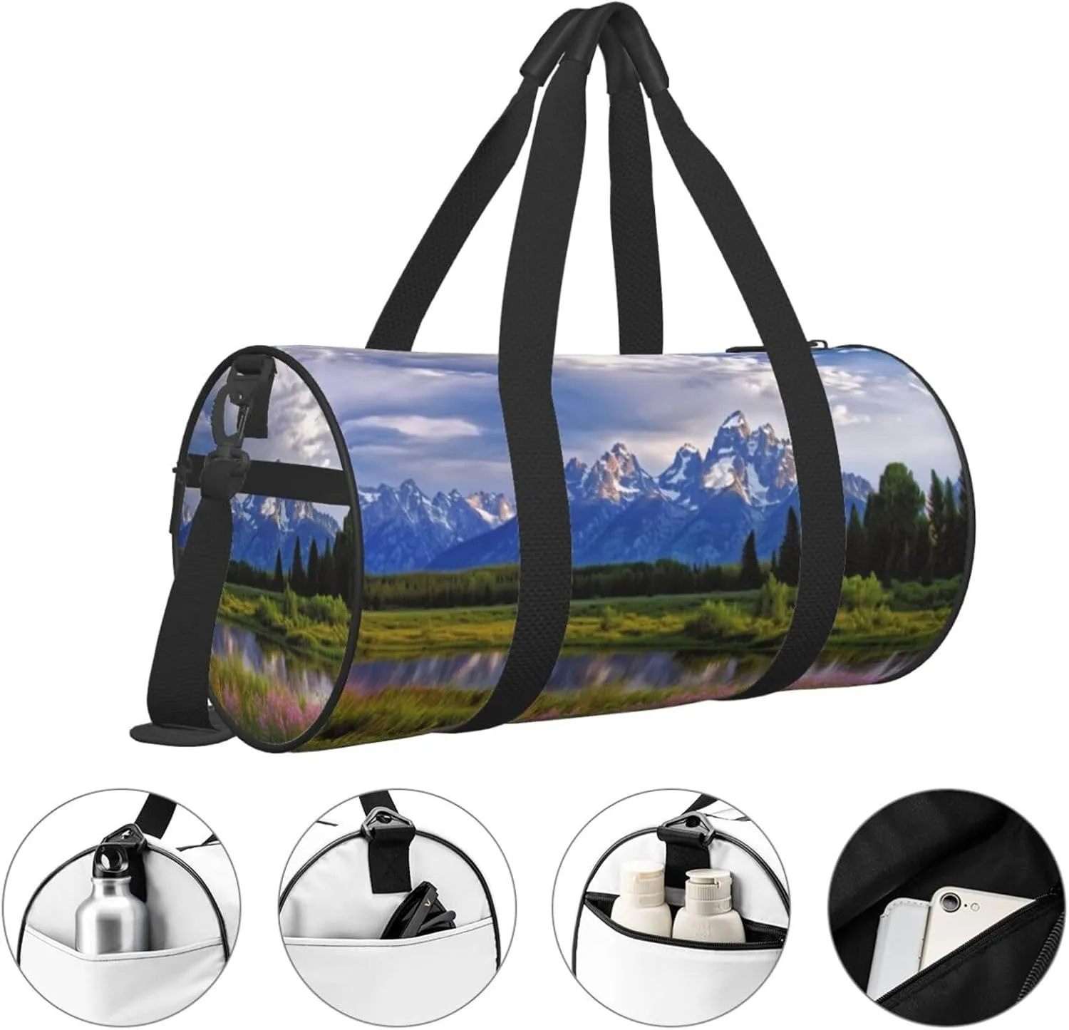 Travel Duffle Bag Weekender Bags For Men Women With Shoe Compartment Large Capacity Weekender Overnight Bag Grand Teton National Park Carry On Tote Bags Sport Gym Bag For Travel Yoga
