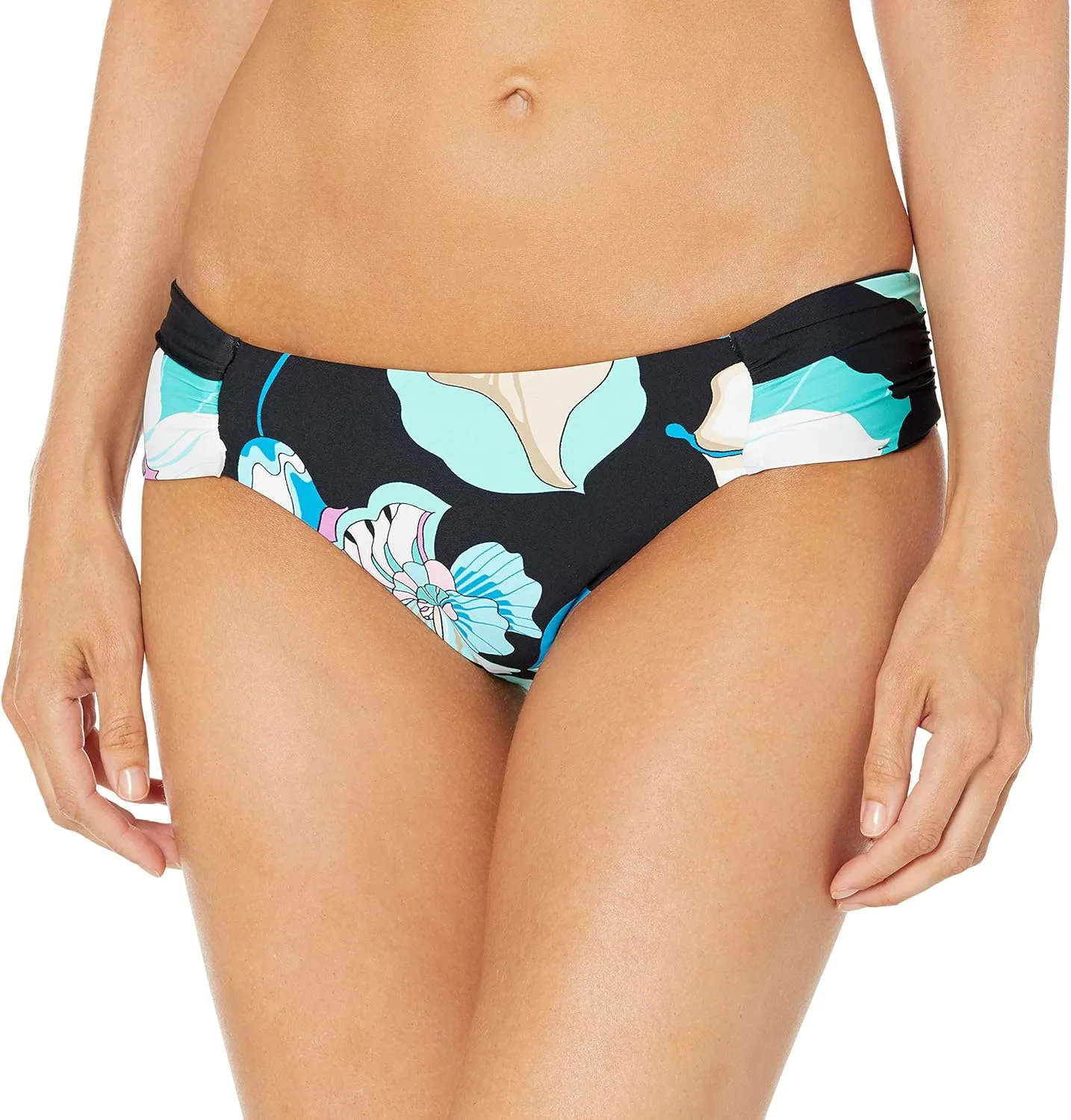 Trina Turk Women's Shirred Side Hipster Pant Bikini Swimsuit Bottom