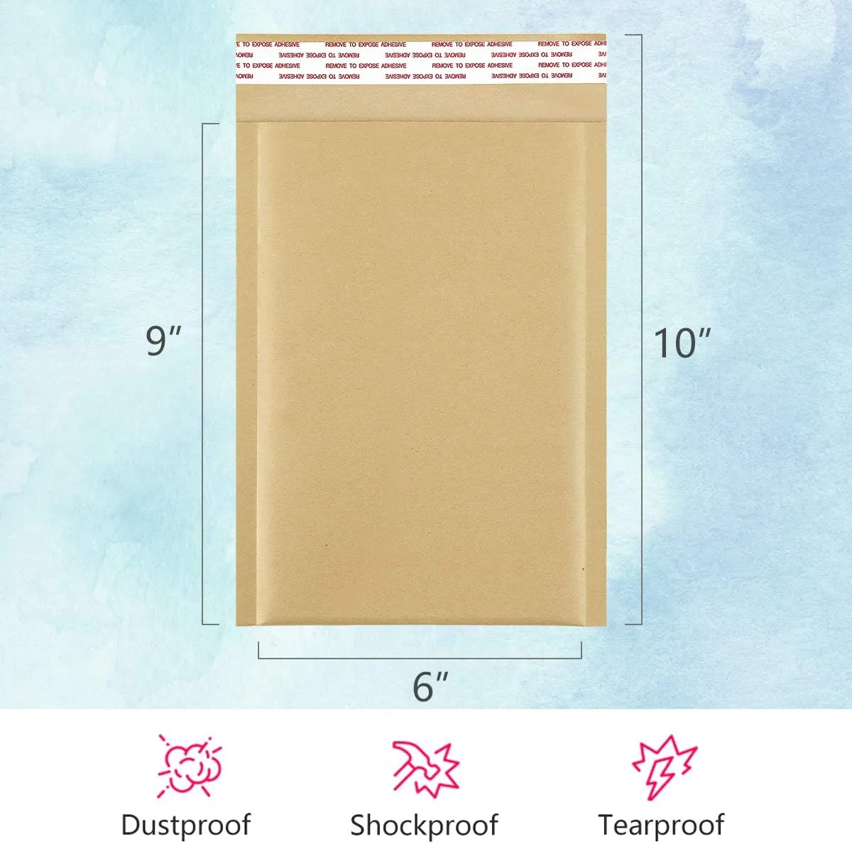 UCGOU Natural Kraft Bubble Mailers 6x10 Inch 50 Pack Brown Padded Envelopes #0 Small Business Mailing Packages Self Sealing Tear Resistant Boutique Bulk Mail Shipping Bags for Jewelry Makeup Supplies
