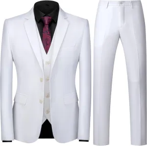 UNINUKOO Mens Suits 3 Piece Classic Fit Wedding Guest Outfit Suit Jacket Pants with Vest