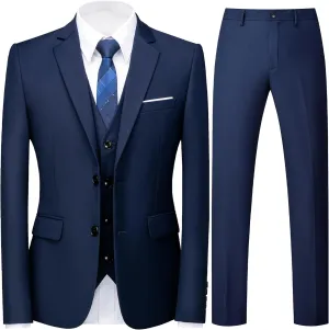 UNINUKOO Mens Suits 3 Piece Classic Fit Wedding Guest Outfit Suit Jacket Pants with Vest