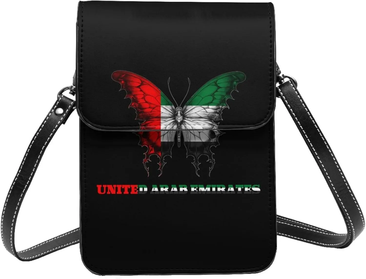 United Arab Emirates Emiratis Butterflies Flag Small Crossbody Bag Is A Shoulder Bag Designed For Women And Girls Cell Phone Crossbody Wallet Purses With Card Slots Adjustable Strap