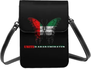 United Arab Emirates Emiratis Butterflies Flag Small Crossbody Bag Is A Shoulder Bag Designed For Women And Girls Cell Phone Crossbody Wallet Purses With Card Slots Adjustable Strap