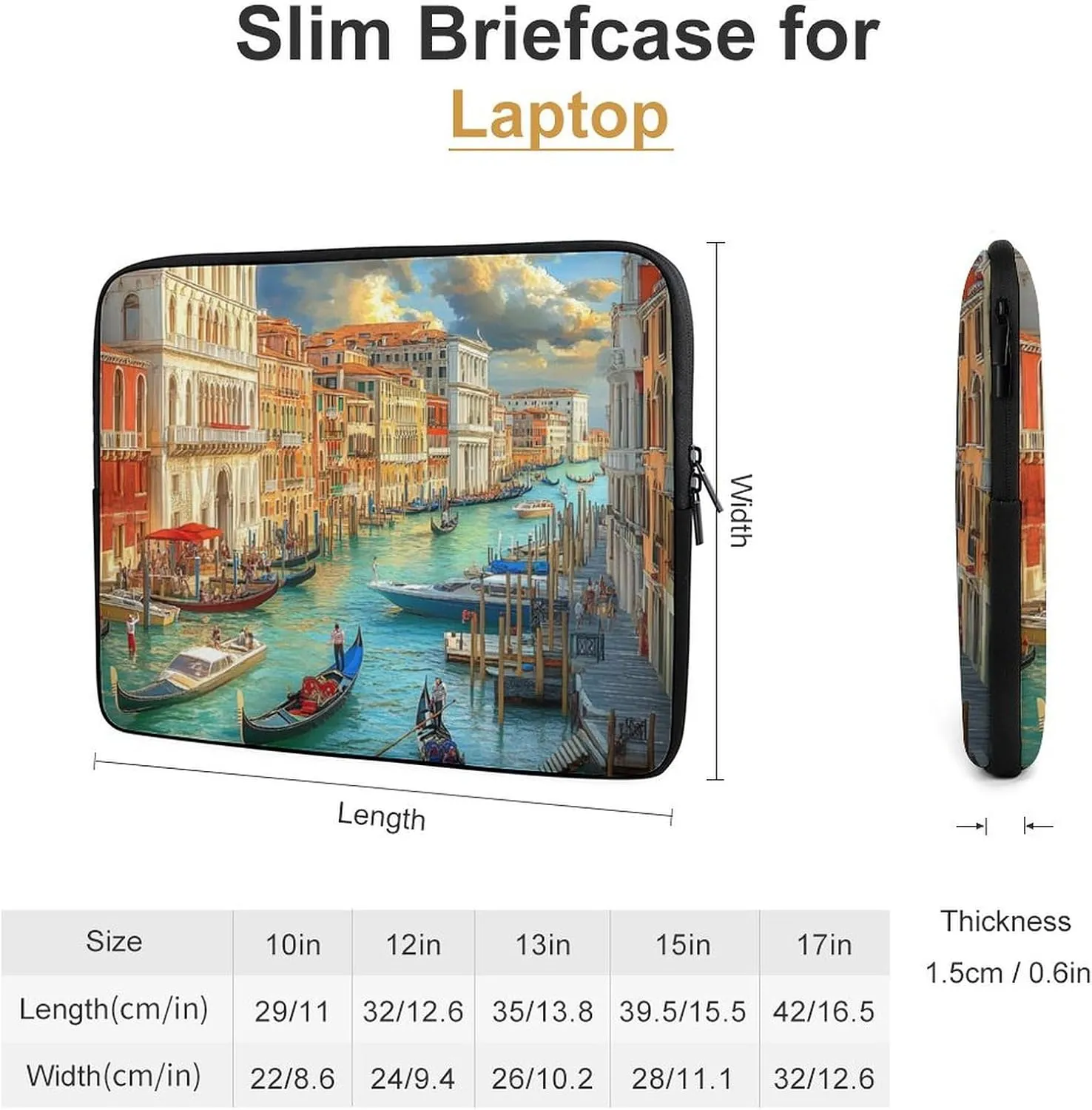 Venice Grand Canal Casual Laptop Bag Sleeve Cover Computer Carrying Case for Office Travel 13inch