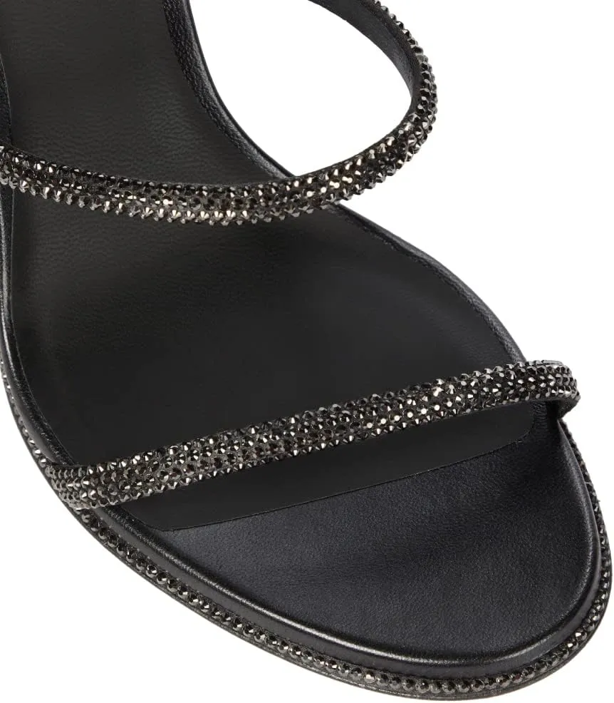 Vertundy Women’s Rhinestone Heeled Sandals - Gladiator Open Round Toe Stiletto High Heels Crystal Ankle Straps Dress Shoes for Party Wedding