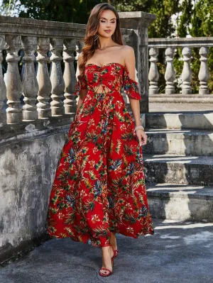 Vestido veraniego elegante con estampado floral