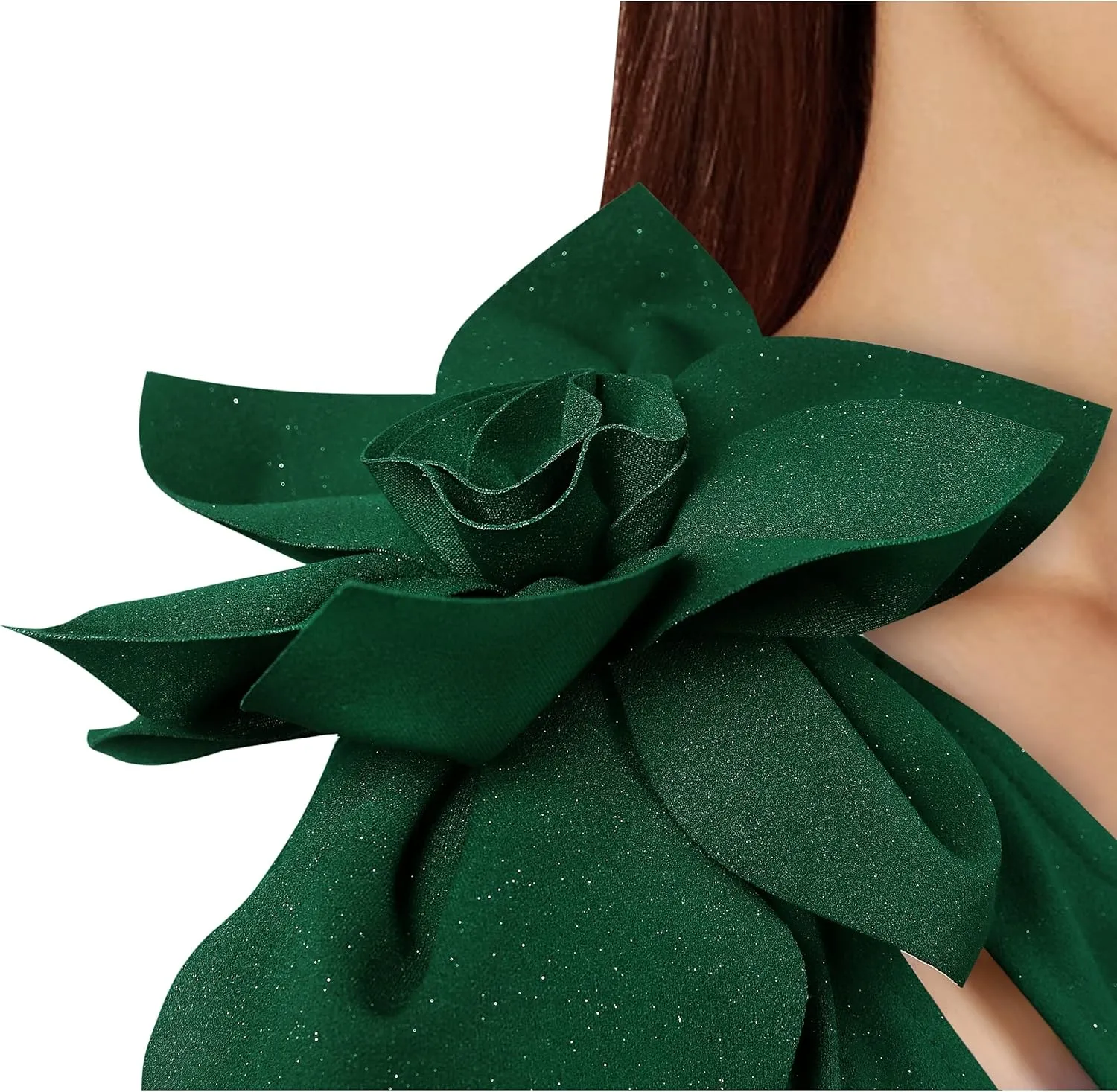 VFSHOW Womens 3D Flower One Shoulder Ruched Prom Formal Wedding Guest Maxi Dress 2023 Sexy Cocktail Split Cutout Evening Gown