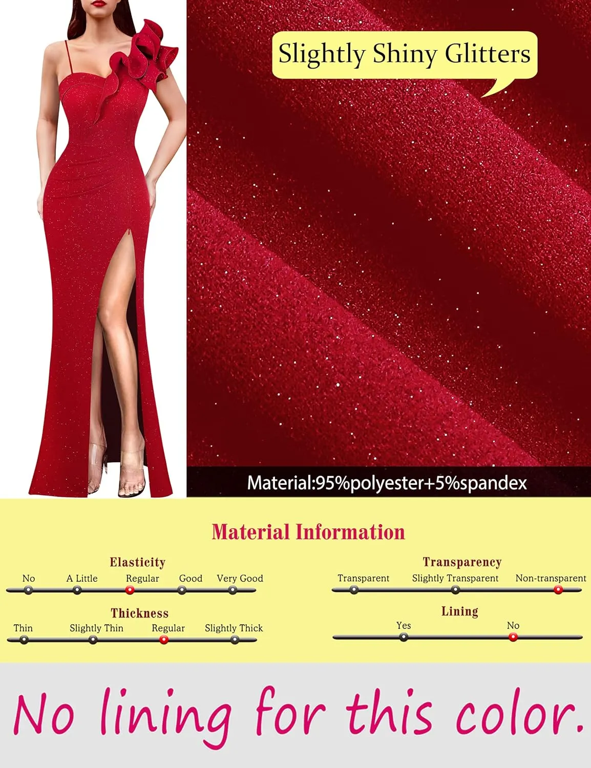 VFSHOW Womens Ruffle One Shoulder Strap Ruched Formal Prom Wedding Maxi Dress V Neck Elegant Split Cocktail Evening Long Gown