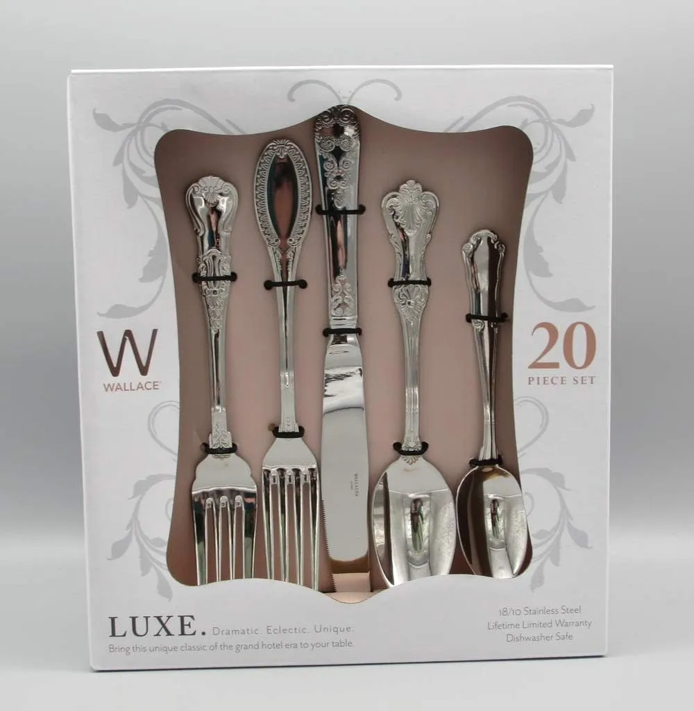 Wallace Hotel 20-Piece 18/10 Stainless Steel Flatware Set, Service for 4