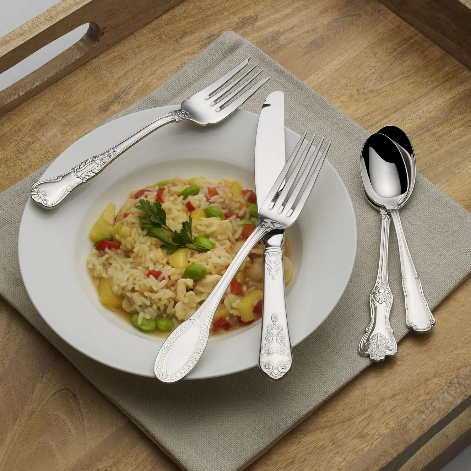 Wallace Hotel 20-Piece 18/10 Stainless Steel Flatware Set, Service for 4