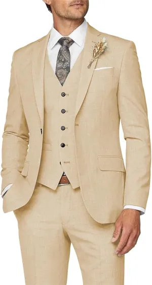 Wangyue Mens Suit 3 Piece Slim Fit Suit for Men Formal Business Suit Wedding Groom Prom Tuxedo Dinner Party