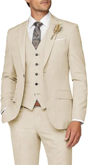 Wangyue Mens Suit 3 Piece Slim Fit Suit for Men Formal Business Suit Wedding Groom Prom Tuxedo Dinner Party