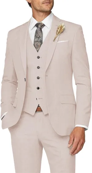 Wangyue Mens Suit 3 Piece Slim Fit Suit for Men Formal Business Suit Wedding Groom Prom Tuxedo Dinner Party