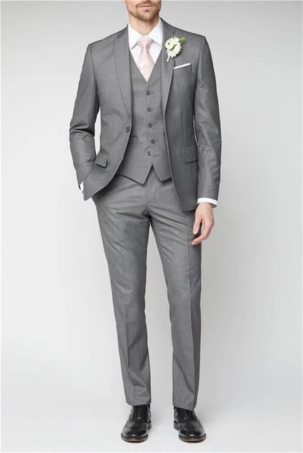 Wangyue Mens Suit 3 Piece Slim Fit Suit for Men Formal Business Suit Wedding Groom Prom Tuxedo Dinner Party