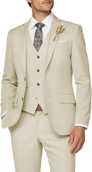 Wangyue Mens Suit 3 Piece Slim Fit Suit for Men Formal Business Suit Wedding Groom Prom Tuxedo Dinner Party