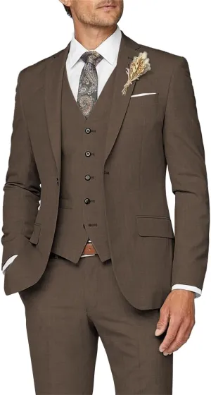 Wangyue Mens Suit 3 Piece Slim Fit Suit for Men Formal Business Suit Wedding Groom Prom Tuxedo Dinner Party