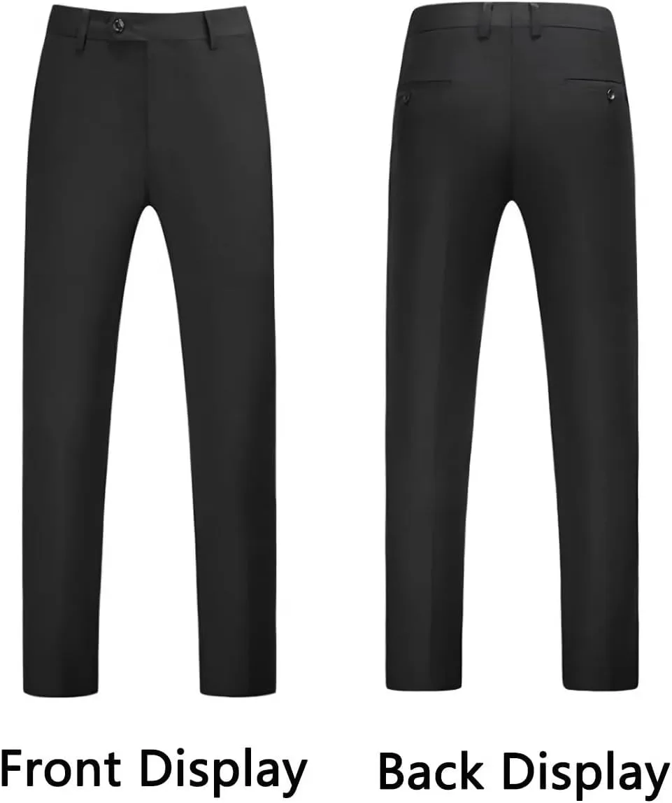 Wangyue Mens Suits Double Breasted Suit Men Slim Fit 2 Piece Wedding Prom Double Breasted Blazer Groom Suit Pants Sets
