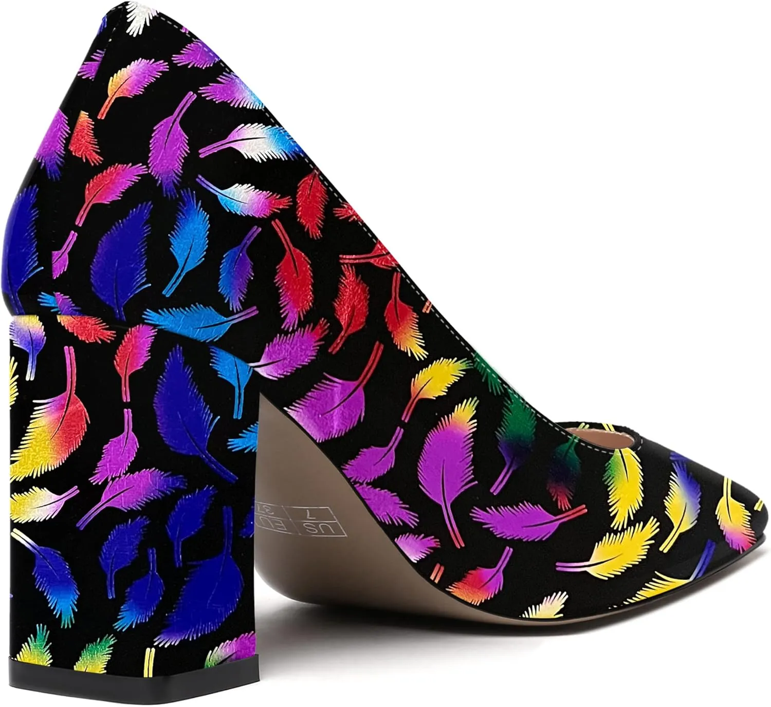 WAYDERNS Women's Slip On Solid Square Toe Patent Block High Heel Pumps Shoes 3 Inch