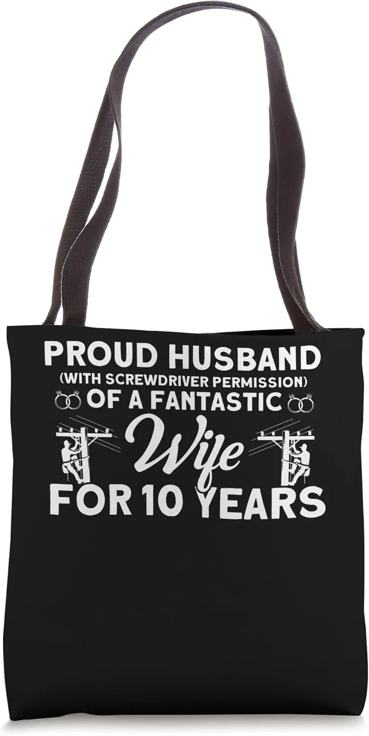 Wedding Anniversary Husband Screwdriver Permission Couple Tote Bag