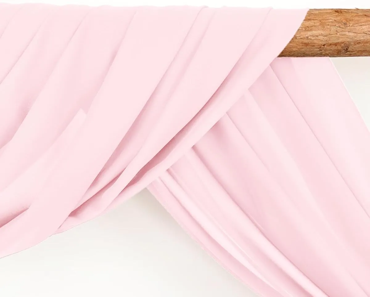 Wedding Arch Draping Fabric 1 Panel 30'' x 18FT Blushing Pink Sheer Chiffon Arch Drapery for Bridal Shower Backdrop Outdoor Party Arches Church Ceremony Decoration