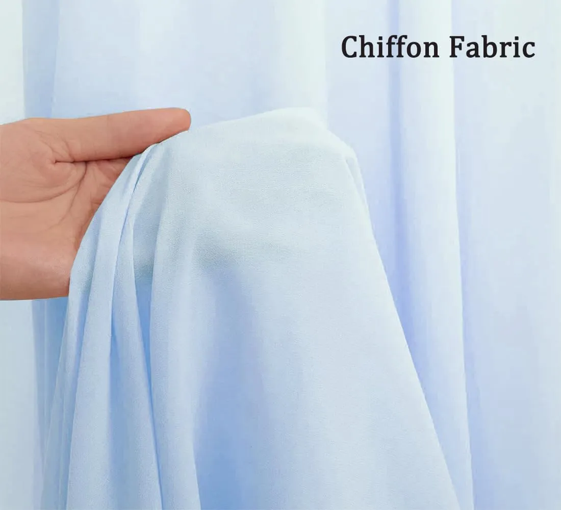 Wedding Arch Draping Fabric Baby Blue 29" X 20FT Chiffon Tulle Fabric Sheer Drapes for Wedding Ceremony Arbor Party Ceiling Swag Background Decoration | Baby Blue Sheer Fabric 2 Panels