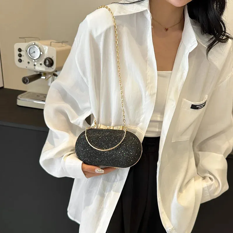 Wedding Bridal Clutch Bag Shiny Handbag Women Evening Party Bag Chain Shoulder Bags Fashion Luxury Rhinestones Banquet Purse
