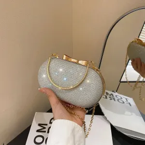 Wedding Bridal Clutch Bag Shiny Handbag Women Evening Party Bag Chain Shoulder Bags Fashion Luxury Rhinestones Banquet Purse