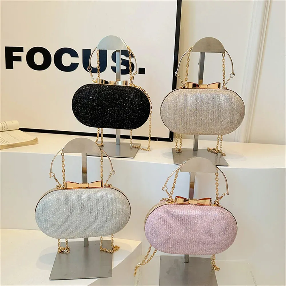 Wedding Bridal Clutch Bag Shiny Handbag Women Evening Party Bag Chain Shoulder Bags Fashion Luxury Rhinestones Banquet Purse
